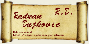 Radman Dujković vizit kartica